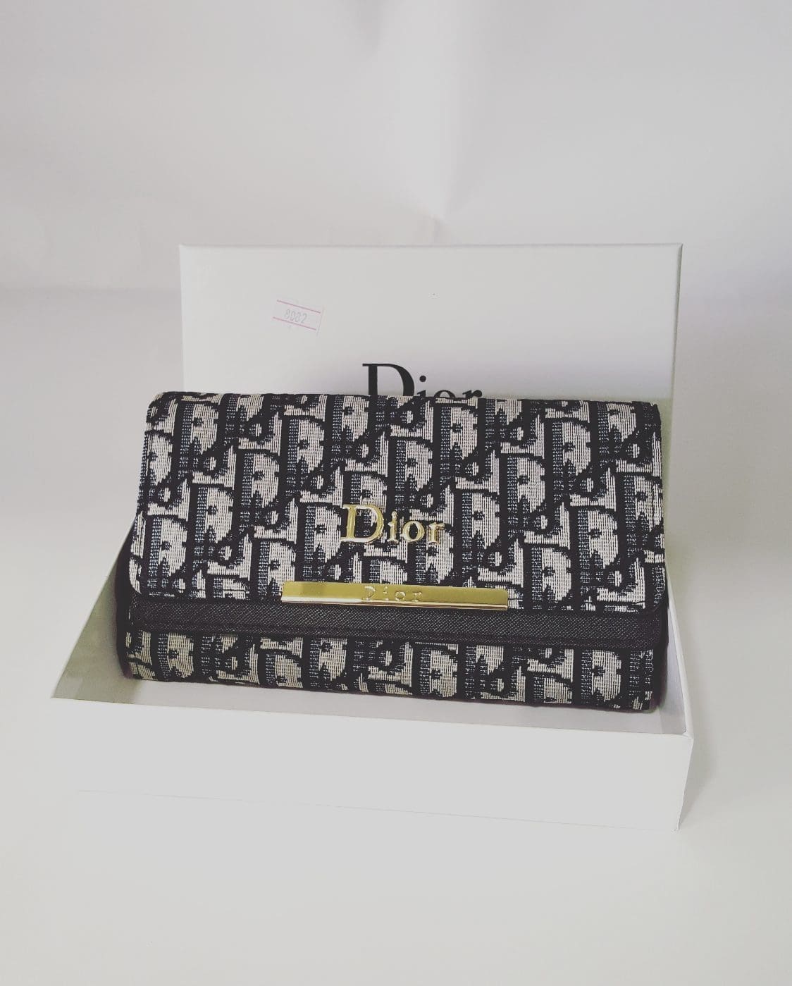 8082 Dior Black / white wallet