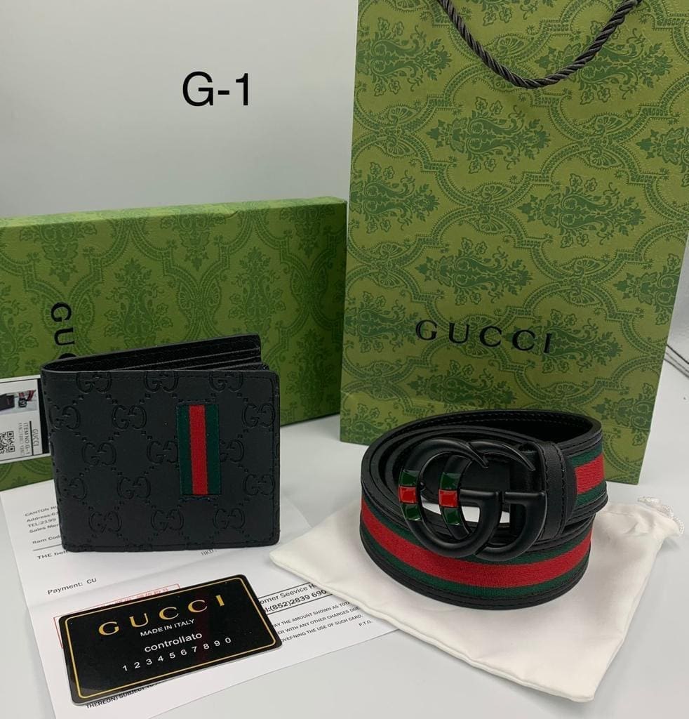 8166 GUCCI Belt and wallet G1