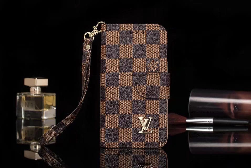 8297 LV Coffee Grid wallet & phone case