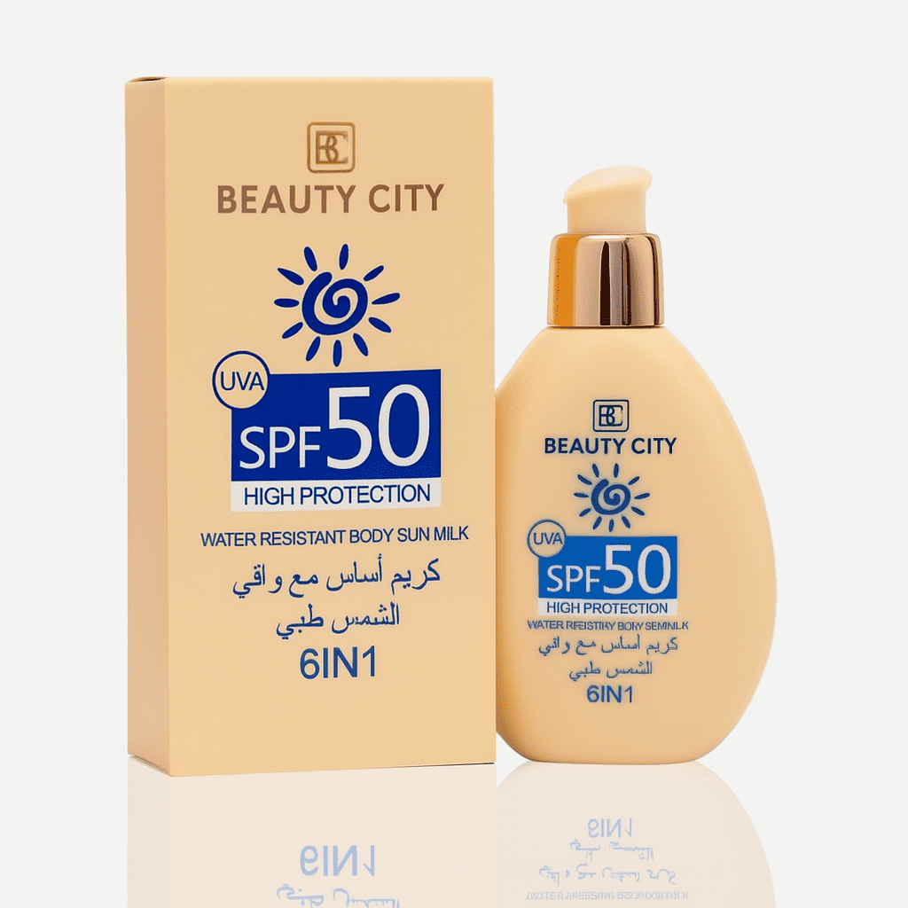 9544 Beauty City SPF 50 High Protection - كريم أساس مع واقي شمس طبي 6 في 1 - لون 101 Beige Rose