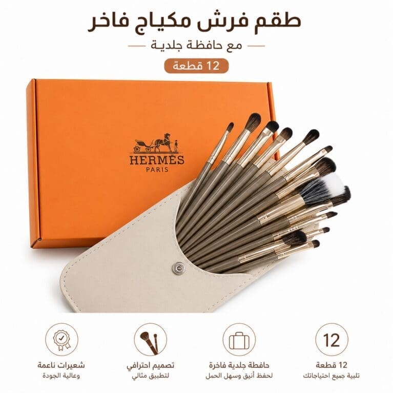 9821     Luxury Makeup Brush Set with Travel Case – 12 Pieces