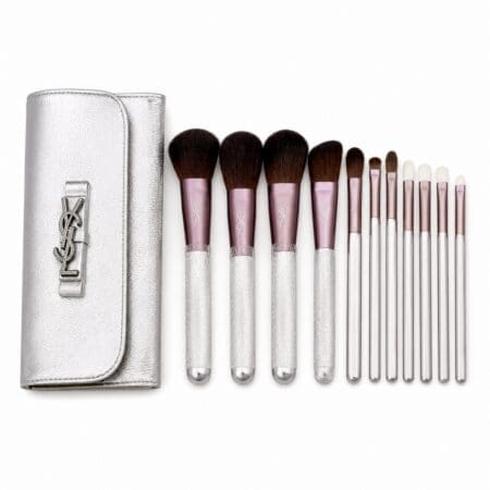 9826 Luxury Makeup Brush Set with Clutch Case – 12 Pieces