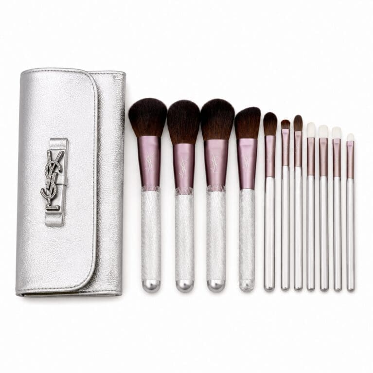 9826 Luxury Makeup Brush Set with Clutch Case – 12 Pieces