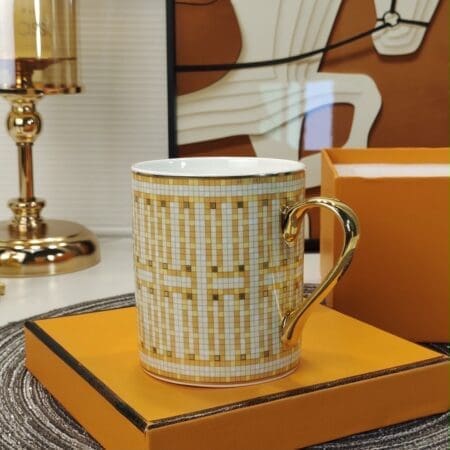 Awani01 Premium Coffee & Tea Mug – Gold Mosaic Collection