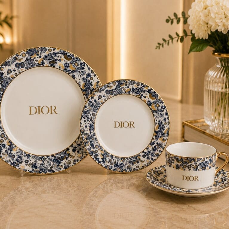 Aw 0207 Luxury Dior Coffee 1 Cup & 1 saucers & 2Plate Set
