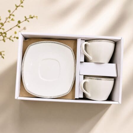 0238 Premium Tea Gift Set | 2 Cups & Matching Saucers