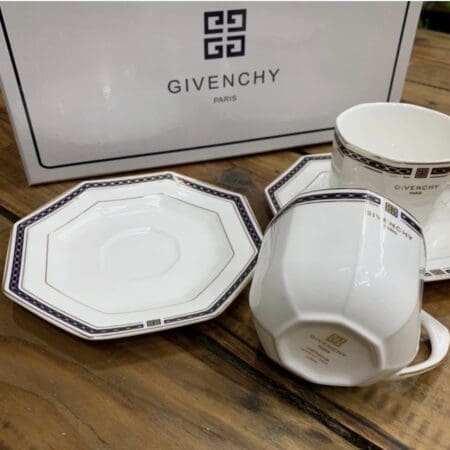 0233 Givenchy Porcelain 2 Cup & Saucer Set
